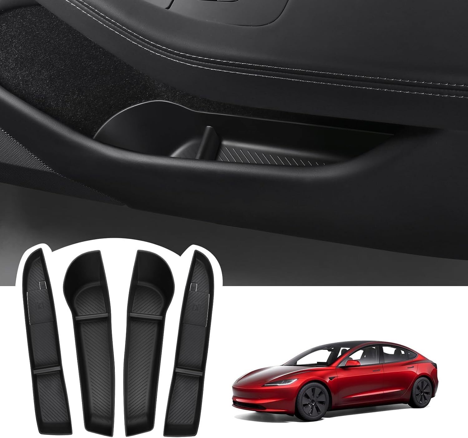 BASENOR door pocket liners for new Tesla Model 3 Highland