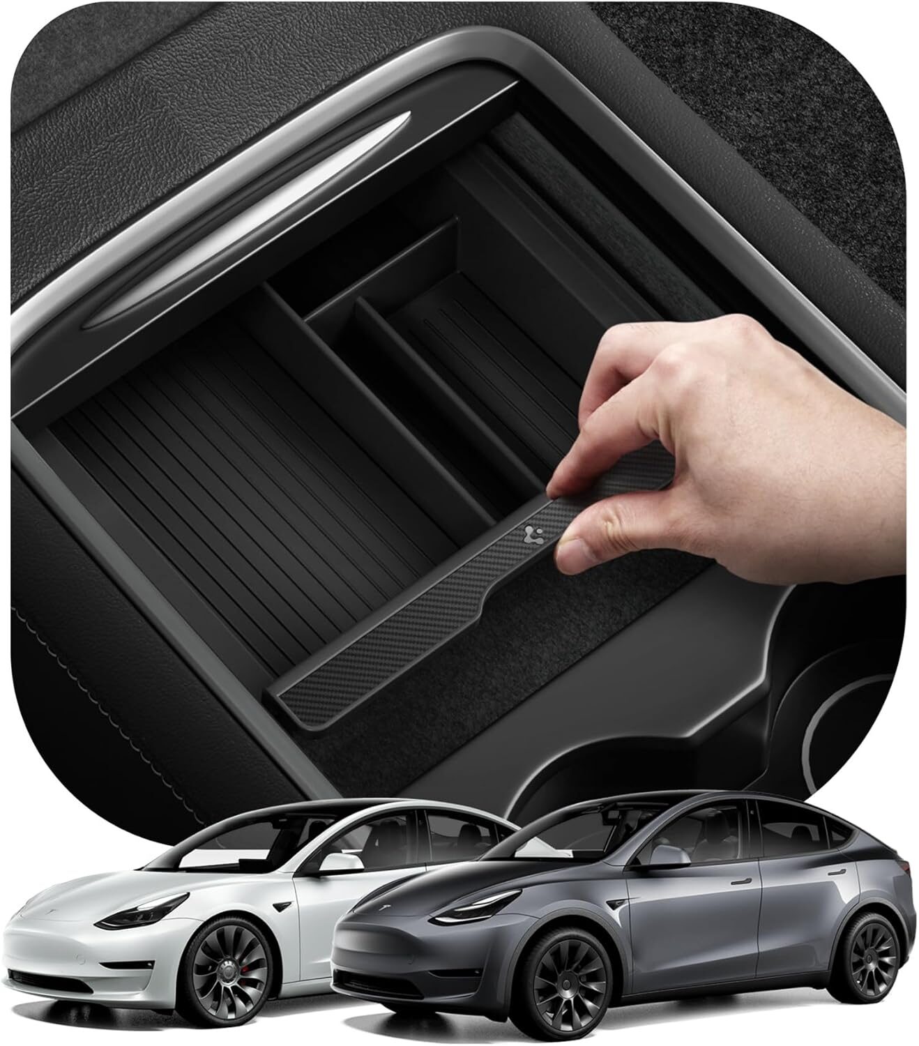 Spigen center console organizer for previous Tesla Model Y