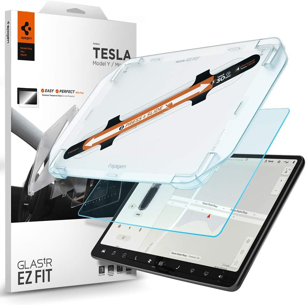 Spigen crystal clear 15 inch screen protector for previous Tesla Model Y