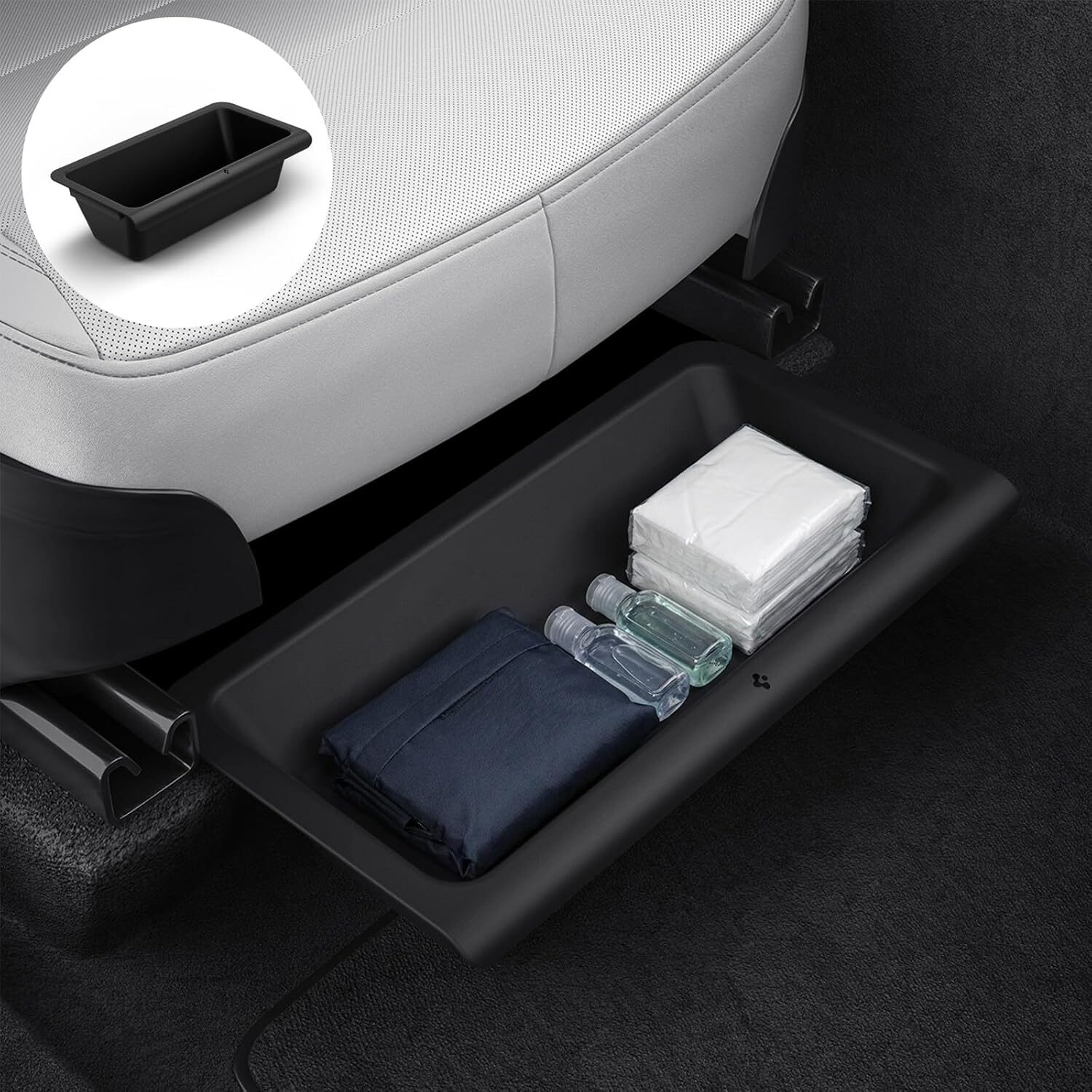 Spigen front under-seat storage box for Tesla Model Y